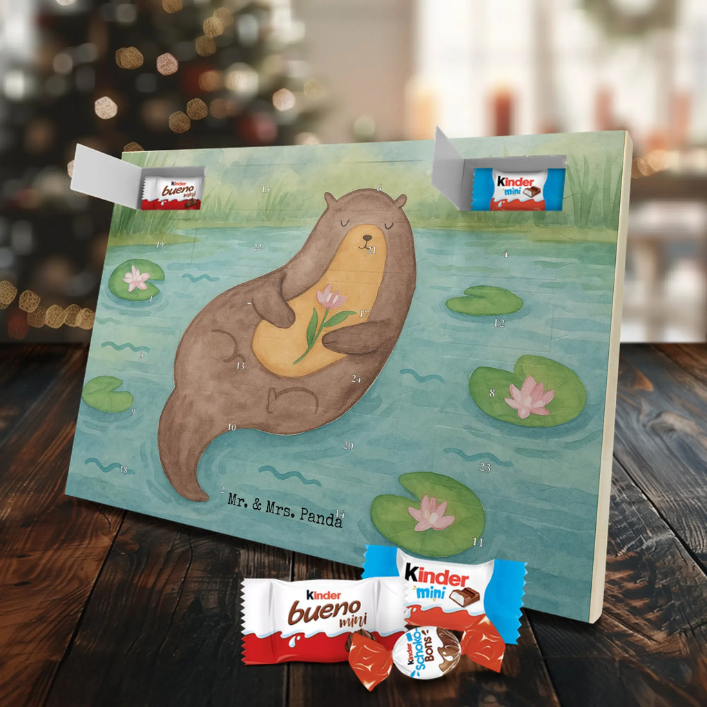 Chocolate advent calendar otter Water Lily Design animal lover, marten, sea otter, European otter, water mammal, aquatic animal, baby otter, predator, water, otter gifts, gift ideas for animal lovers, animal, mammal, water animal, gifts for people in love
