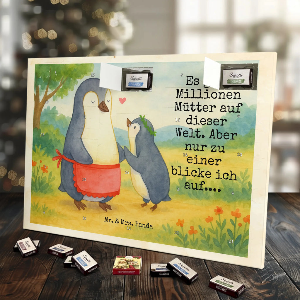 Chocolate advent calendar Penguin with child Design Father's Day, Mother's Day, Mother, Mummy, Gift, Birthday