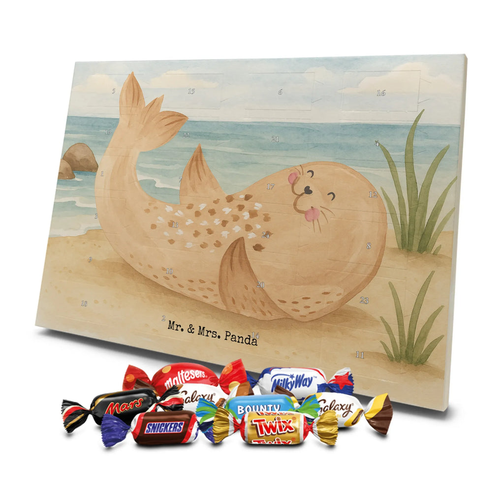 Chocolate advent calendar seal Lay Design card, gift ideas, gifts, small animals, cute, cute animal motives, hand drawn, funny sayings, good mood, special gifts, animal lover, Baltic Sea, seals, Seal, laughter, sea animal, North Sea, joy