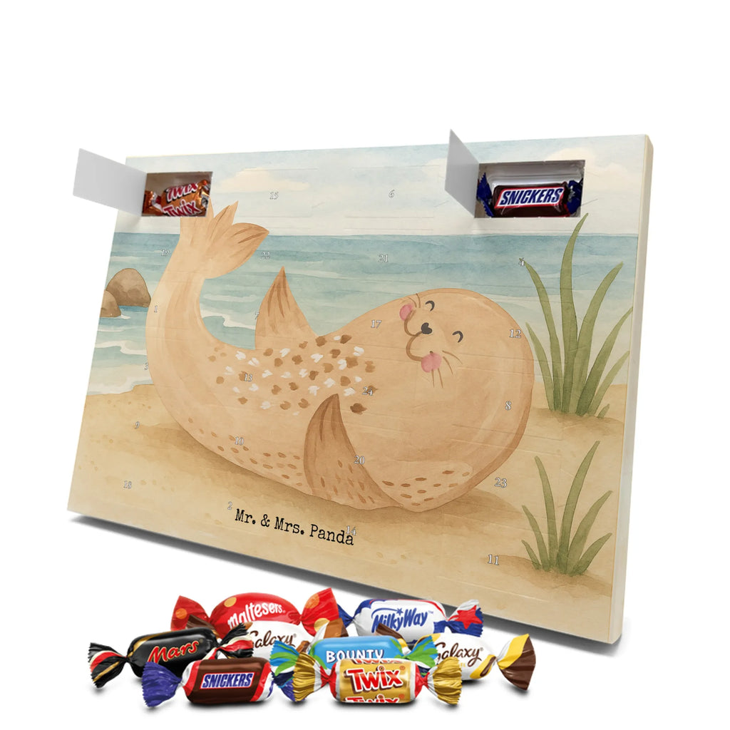 Chocolate advent calendar seal Lay Design card, gift ideas, gifts, small animals, cute, cute animal motives, hand drawn, funny sayings, good mood, special gifts, animal lover, Baltic Sea, seals, Seal, laughter, sea animal, North Sea, joy