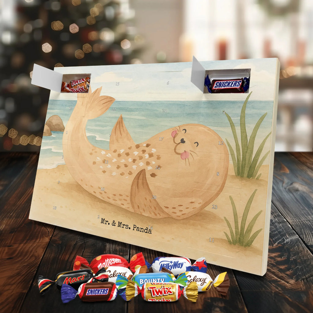 Chocolate advent calendar seal Lay Design card, gift ideas, gifts, small animals, cute, cute animal motives, hand drawn, funny sayings, good mood, special gifts, animal lover, Baltic Sea, seals, Seal, laughter, sea animal, North Sea, joy