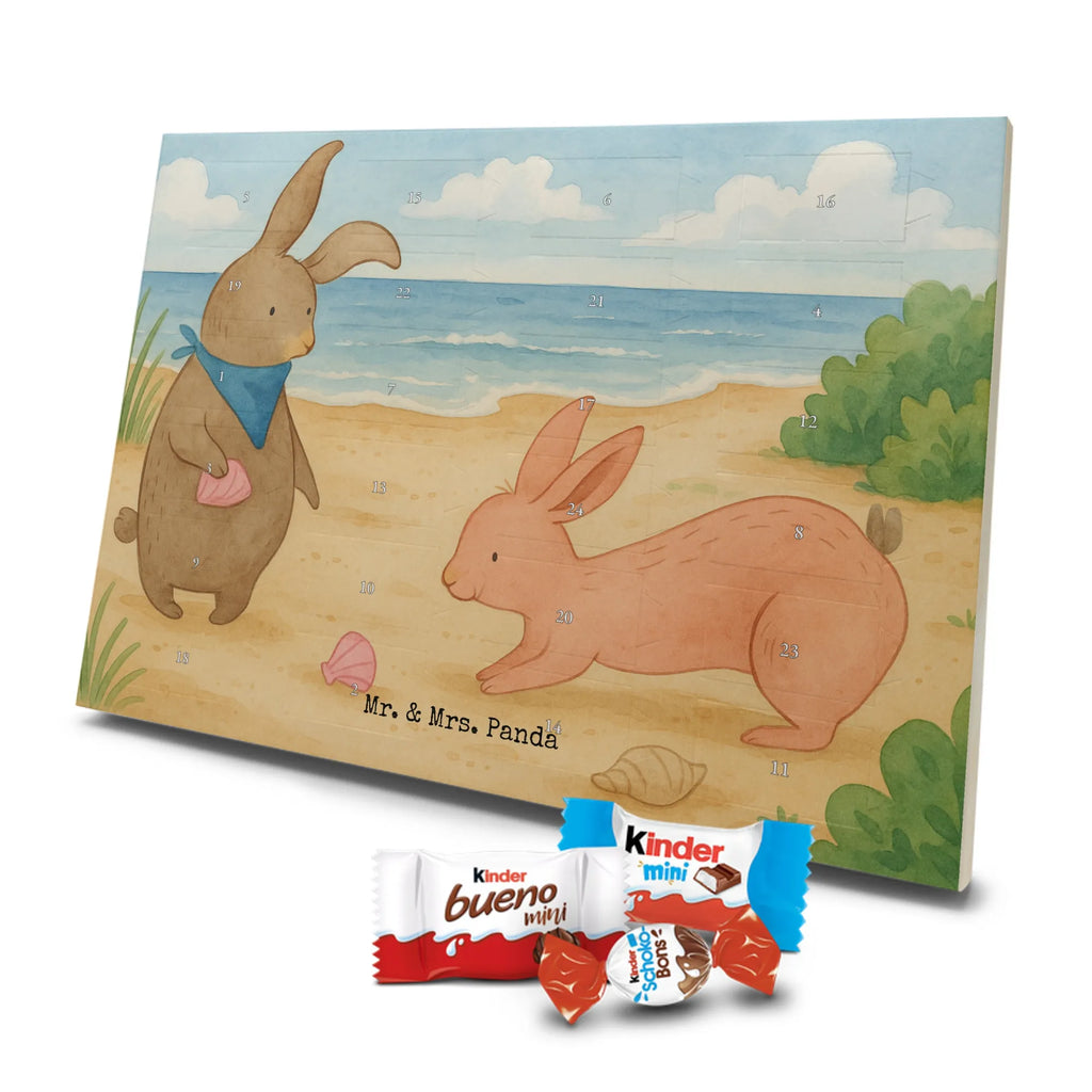 Chocolate advent calendar Bunnies with seashell Design Father's Day, Mother's Day, girlfriend, best friend, shells, rabbits, collecting shells, girlfriends