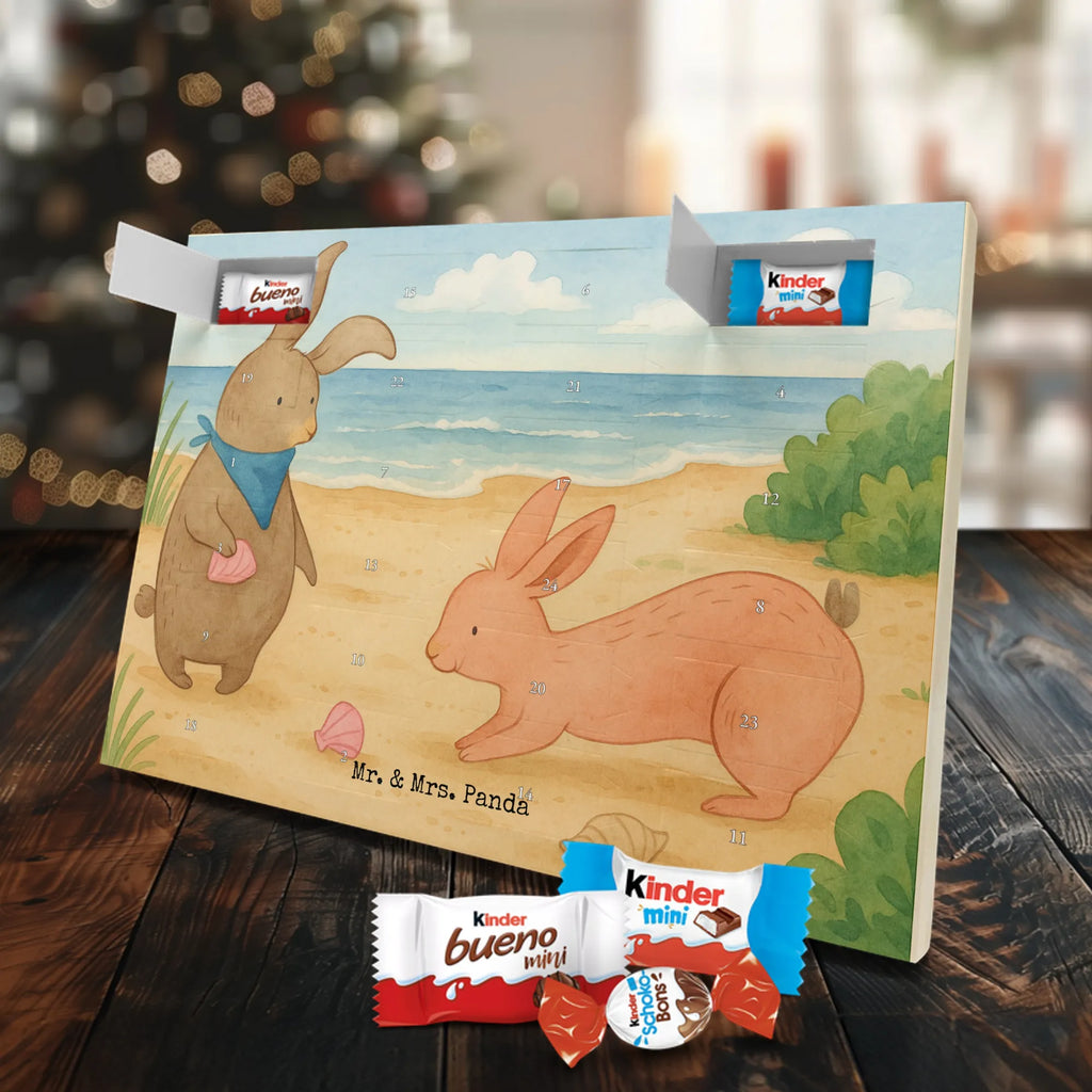 Chocolate advent calendar Bunnies with seashell Design Father's Day, Mother's Day, girlfriend, best friend, shells, rabbits, collecting shells, girlfriends