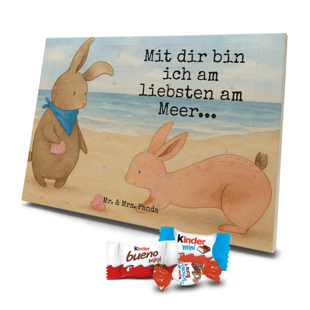 Chocolate advent calendar Bunnies with seashell Design Father's Day, Mother's Day, girlfriend, best friend, shells, rabbits, collecting shells, girlfriends