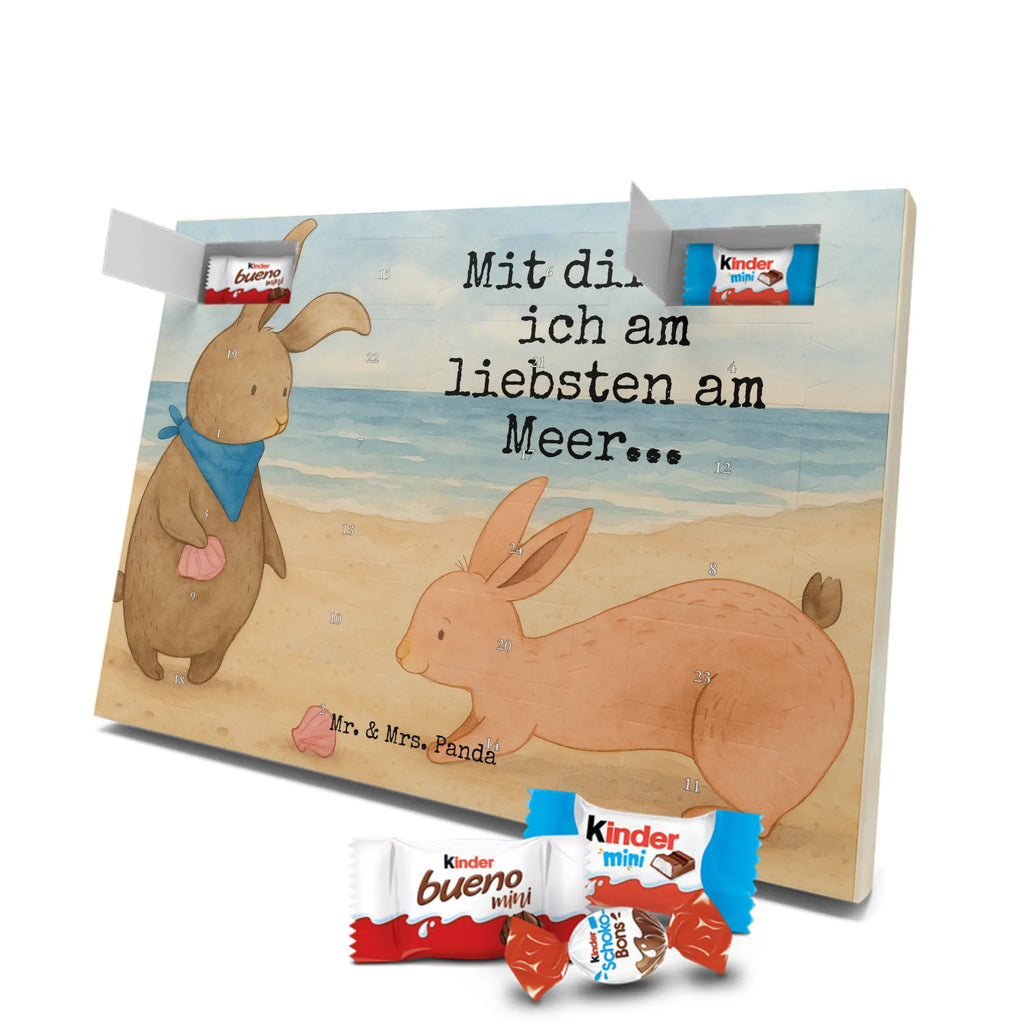 Chocolate advent calendar Bunnies with seashell Design Father's Day, Mother's Day, girlfriend, best friend, shells, rabbits, collecting shells, girlfriends