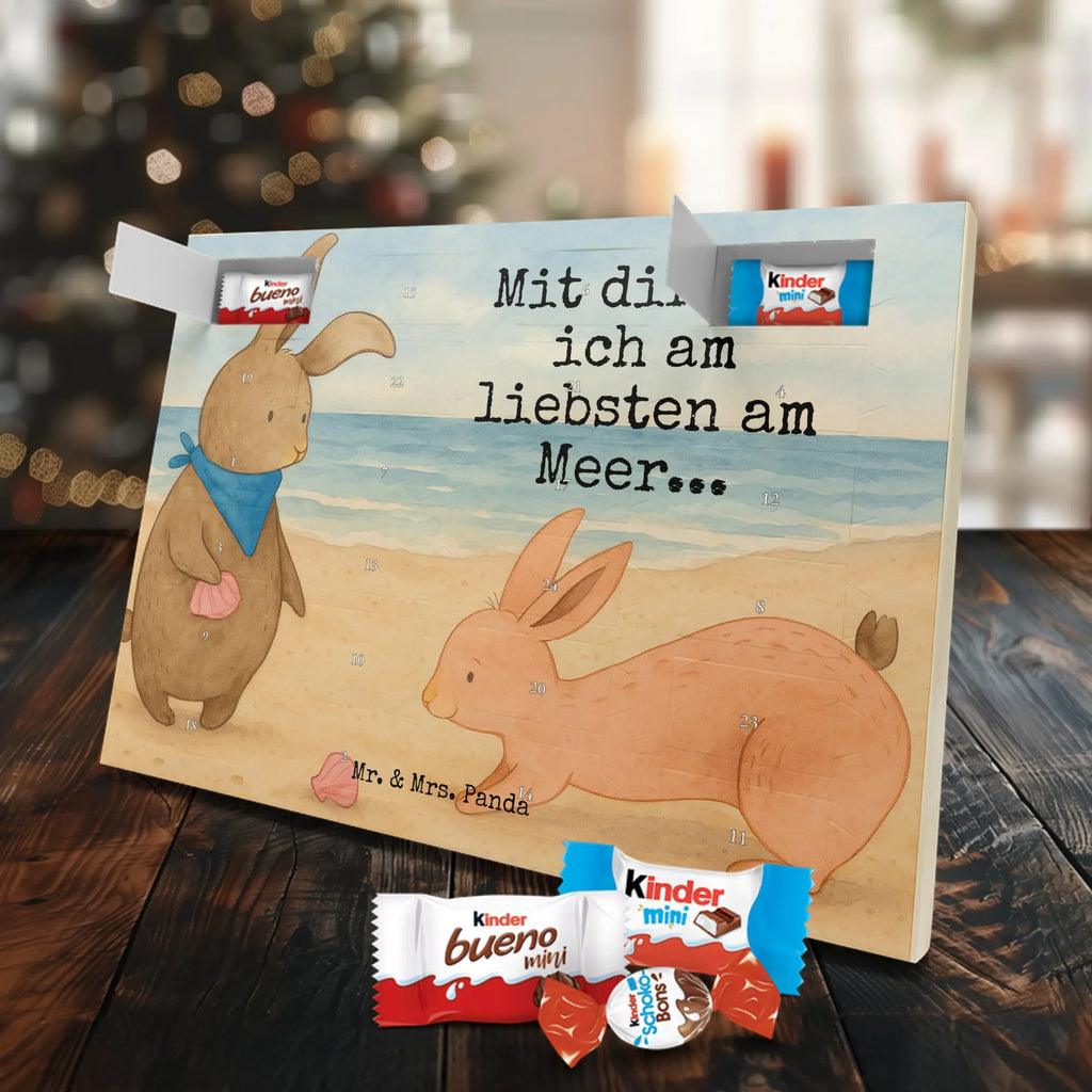 Chocolate advent calendar Bunnies with seashell Design Father's Day, Mother's Day, girlfriend, best friend, shells, rabbits, collecting shells, girlfriends