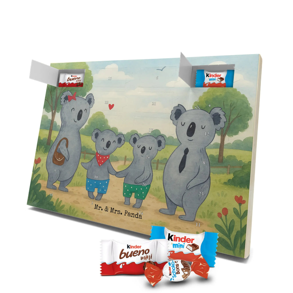 Chocolate advent calendar Koala family with two kids Design Father's Day, Mother's Day, favourite family, family time, koala family, best family, koala bear, family life