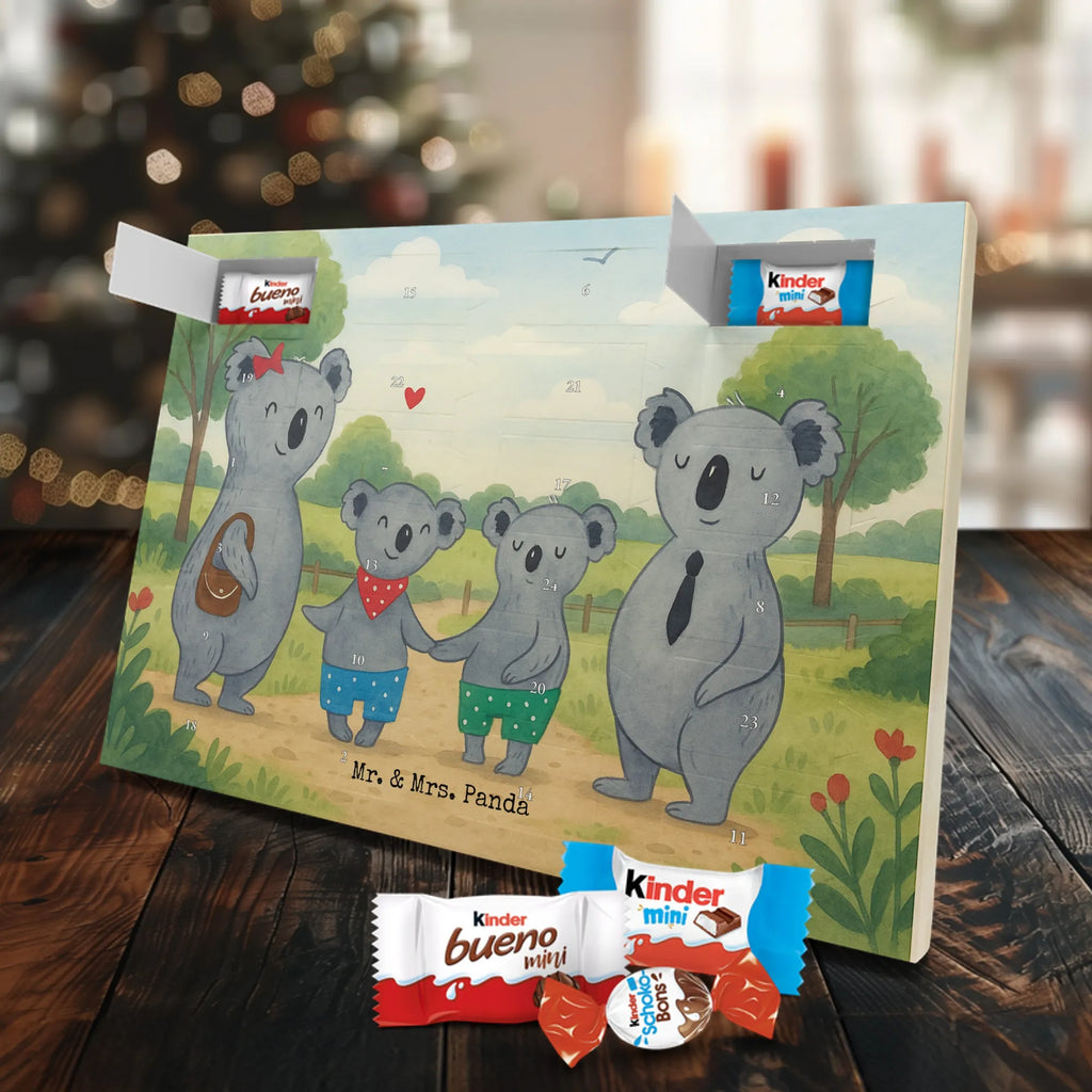 Chocolate advent calendar Koala family with two kids Design Father's Day, Mother's Day, favourite family, family time, koala family, best family, koala bear, family life