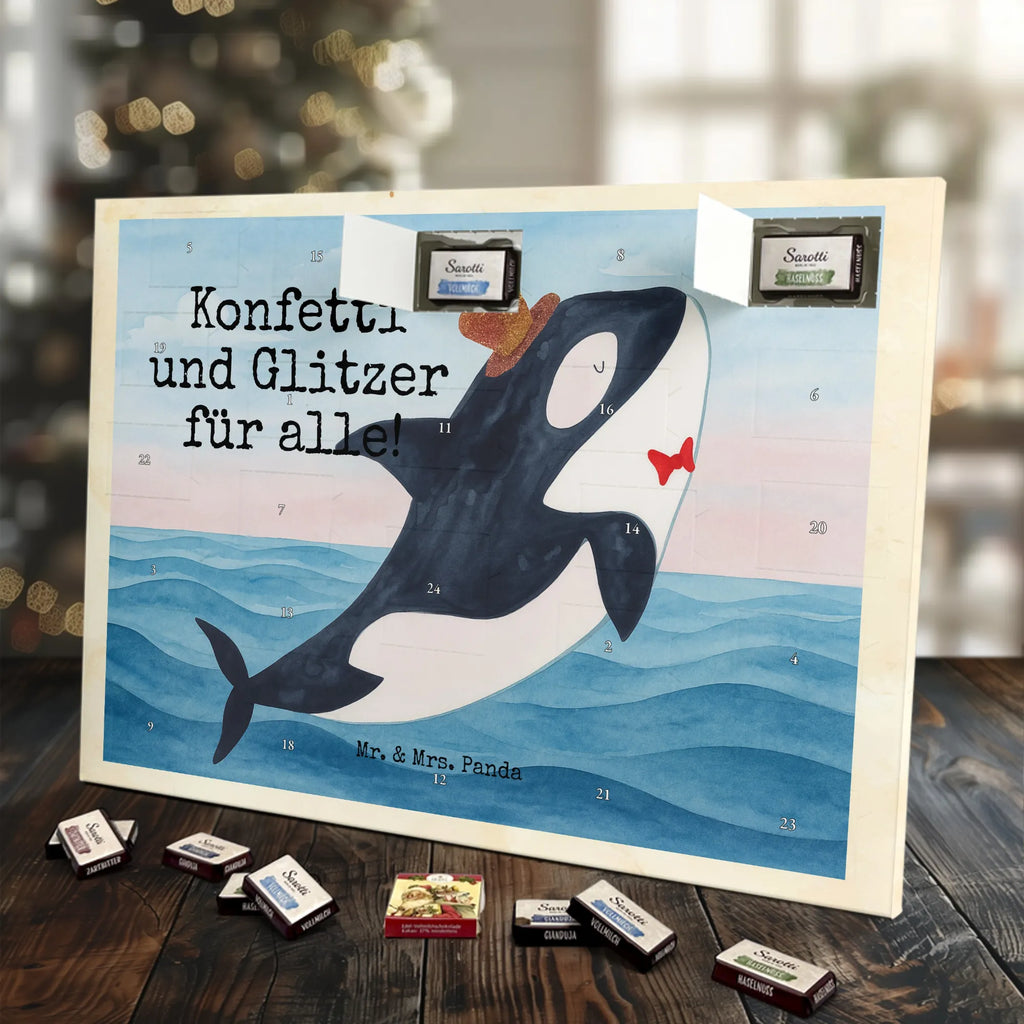 Chocolate advent calendar orca cylinder Design gift ideas, vacation, Seafood, aquatic animals, ocean, shells, corals, reef, whale, narwhal, sea urchin, lobster, platypus, manatee, crocodile, shrimp, gifts for seafood lovers, water world, underwater animals, underwater world, deep sea, seafood fans, seafood decoration, seafood posters, celebration, birthday, feast, confetti, congratulations