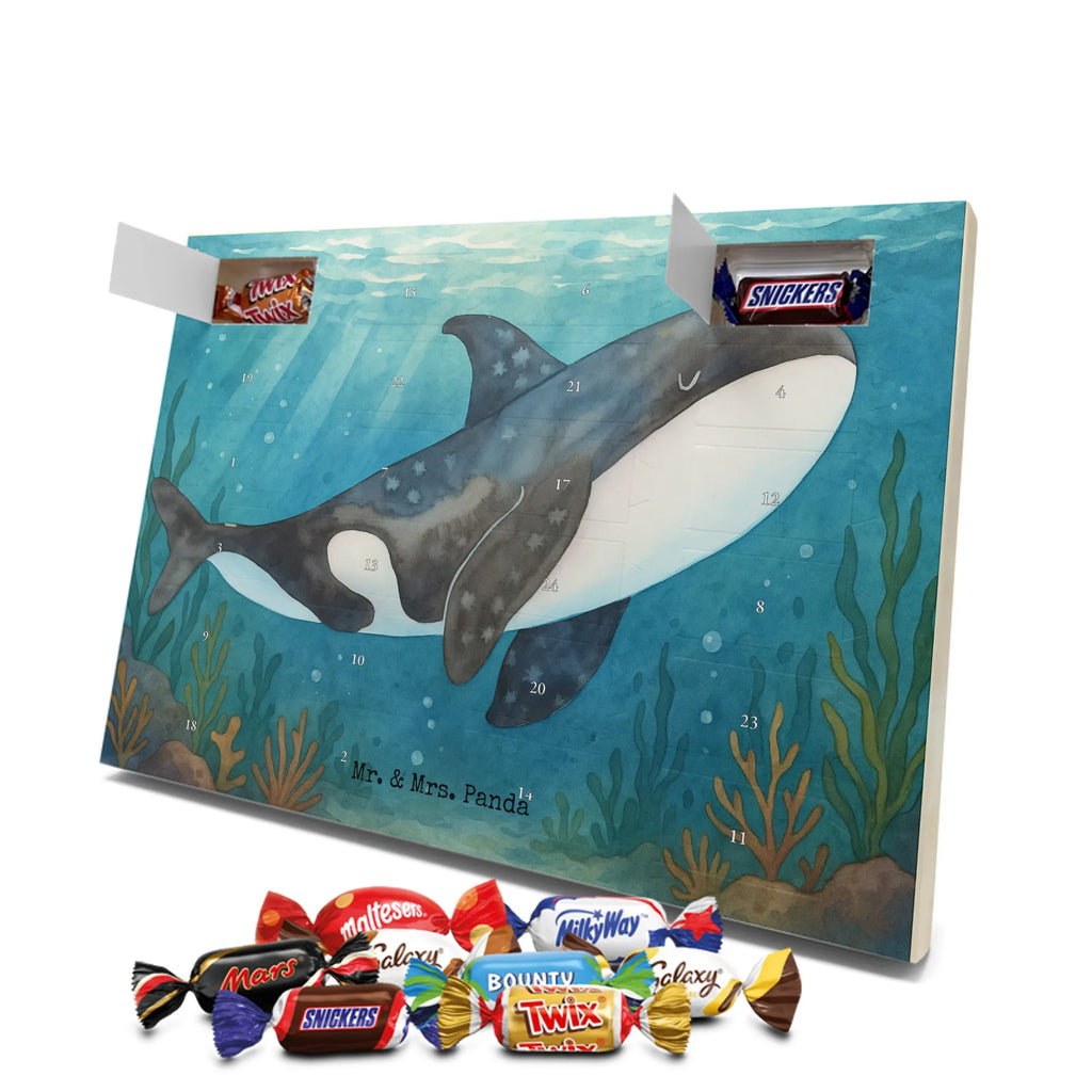 Chocolate advent calendar Orca Design gift ideas, vacation, Seafood, aquatic animals, ocean, shells, corals, reef, whale, narwhal, sea urchin, lobster, platypus, manatee, crocodile, shrimp, gifts for seafood lovers, water world, underwater animals, underwater world, deep sea, seafood fans, seafood decoration, seafood posters, killer whale, self-love, work, new start, opportunities