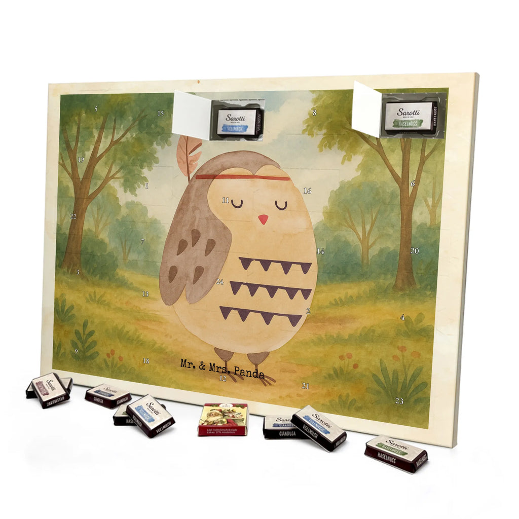 Chocolate advent calendar Owl feather headdress Design gift ideas, birthday present, forest animal, bird, nocturnal, illustrated, romantic gift, owl decor, Beautiful saying, Life is an adventure, Travel saying, Owl decoration, Indian saying, Feather decoration, Decoration