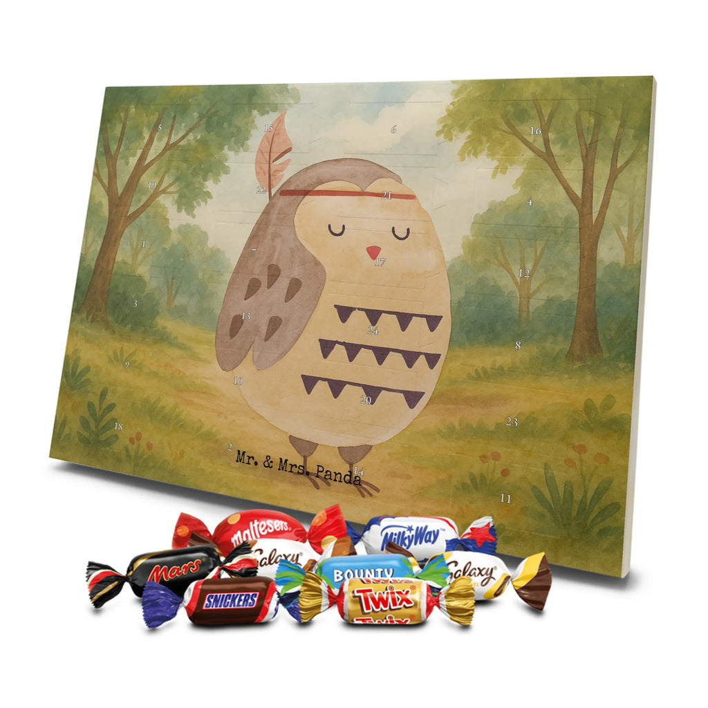 Chocolate advent calendar Owl feather headdress Design gift ideas, birthday present, forest animal, bird, nocturnal, illustrated, romantic gift, owl decor, Beautiful saying, Life is an adventure, Travel saying, Owl decoration, Indian saying, Feather decoration, Decoration
