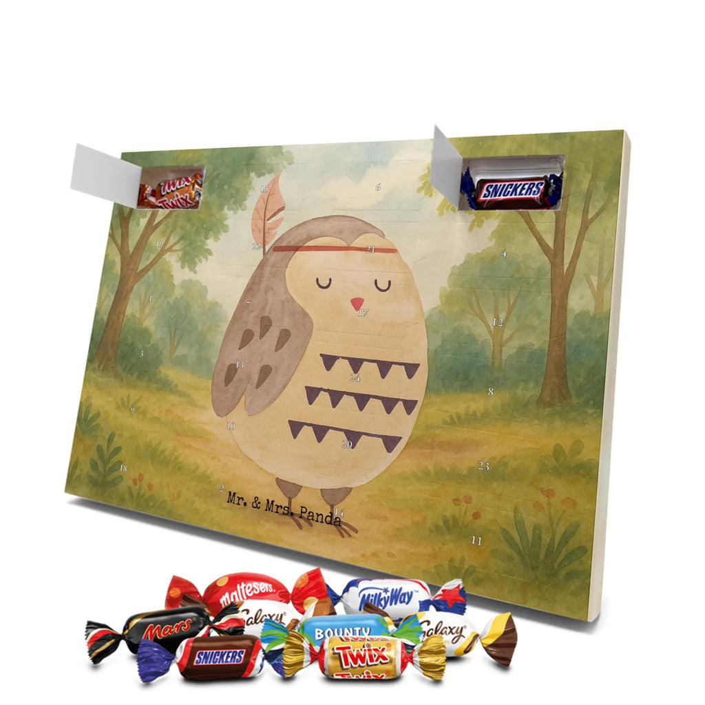 Chocolate advent calendar Owl feather headdress Design gift ideas, birthday present, forest animal, bird, nocturnal, illustrated, romantic gift, owl decor, Beautiful saying, Life is an adventure, Travel saying, Owl decoration, Indian saying, Feather decoration, Decoration