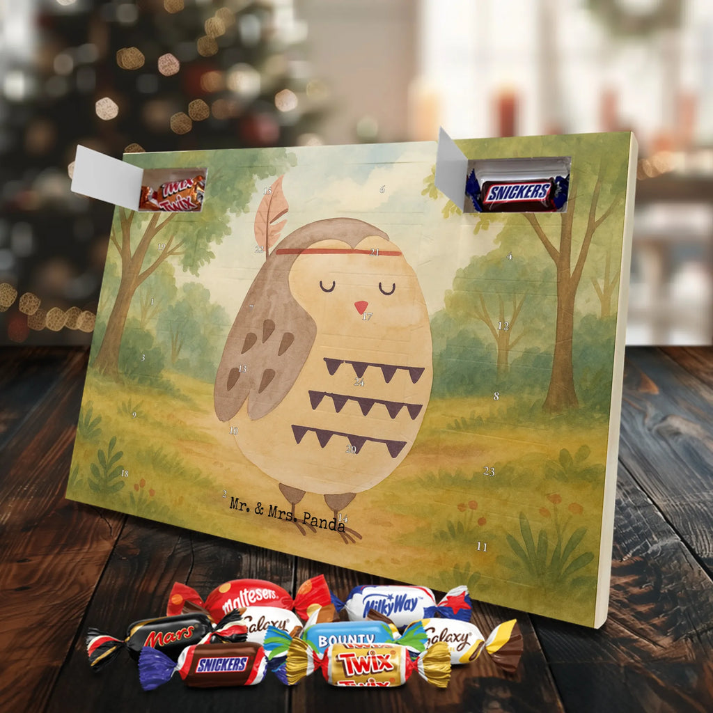 Chocolate advent calendar Owl feather headdress Design gift ideas, birthday present, forest animal, bird, nocturnal, illustrated, romantic gift, owl decor, Beautiful saying, Life is an adventure, Travel saying, Owl decoration, Indian saying, Feather decoration, Decoration