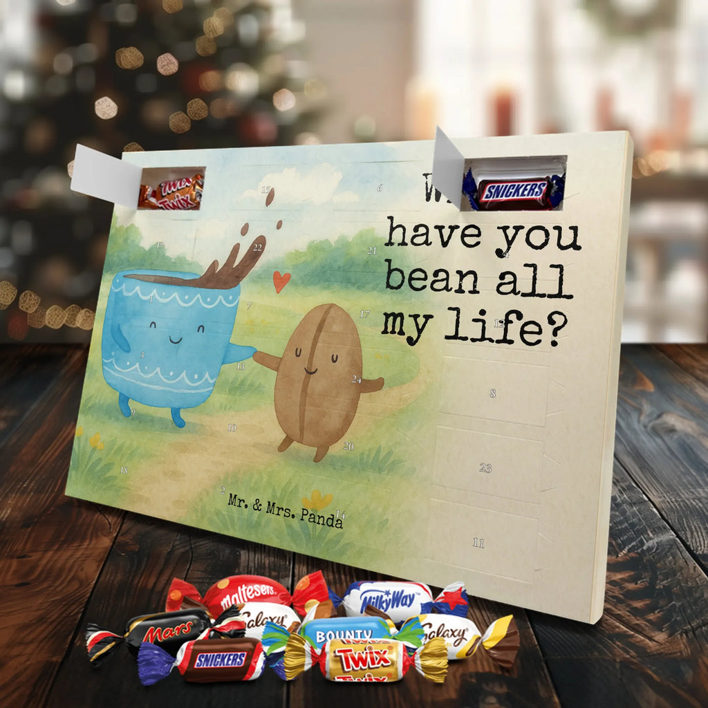 Chocolate advent calendar Coffee Bean Design card, gift ideas, gifts, small animals, cute, cute animal motives, hand drawn, funny sayings, good mood, special gifts, animal lover, satisfaction, pleasure, coffee bean