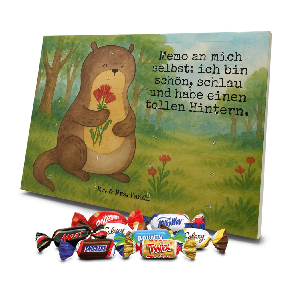 Chocolate advent calendar otter Bunch of flowers Design animal lover, marten, sea otter, European otter, water mammal, aquatic animal, baby otter, predator, water, otter gifts, gift ideas for animal lovers, animal, mammal, water animal, gifts for people in love, Otter Sea Otter Lake Otter