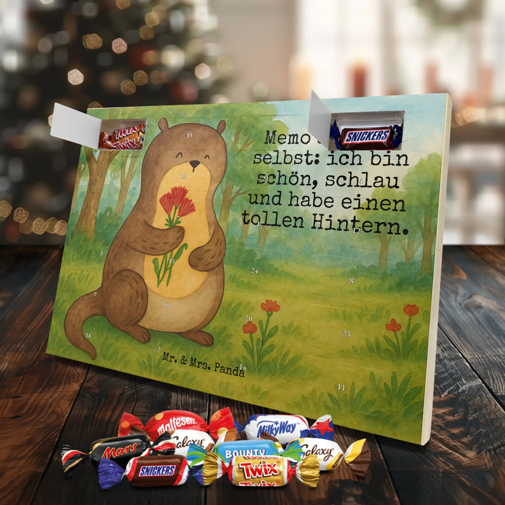 Chocolate advent calendar otter Bunch of flowers Design animal lover, marten, sea otter, European otter, water mammal, aquatic animal, baby otter, predator, water, otter gifts, gift ideas for animal lovers, animal, mammal, water animal, gifts for people in love, Otter Sea Otter Lake Otter