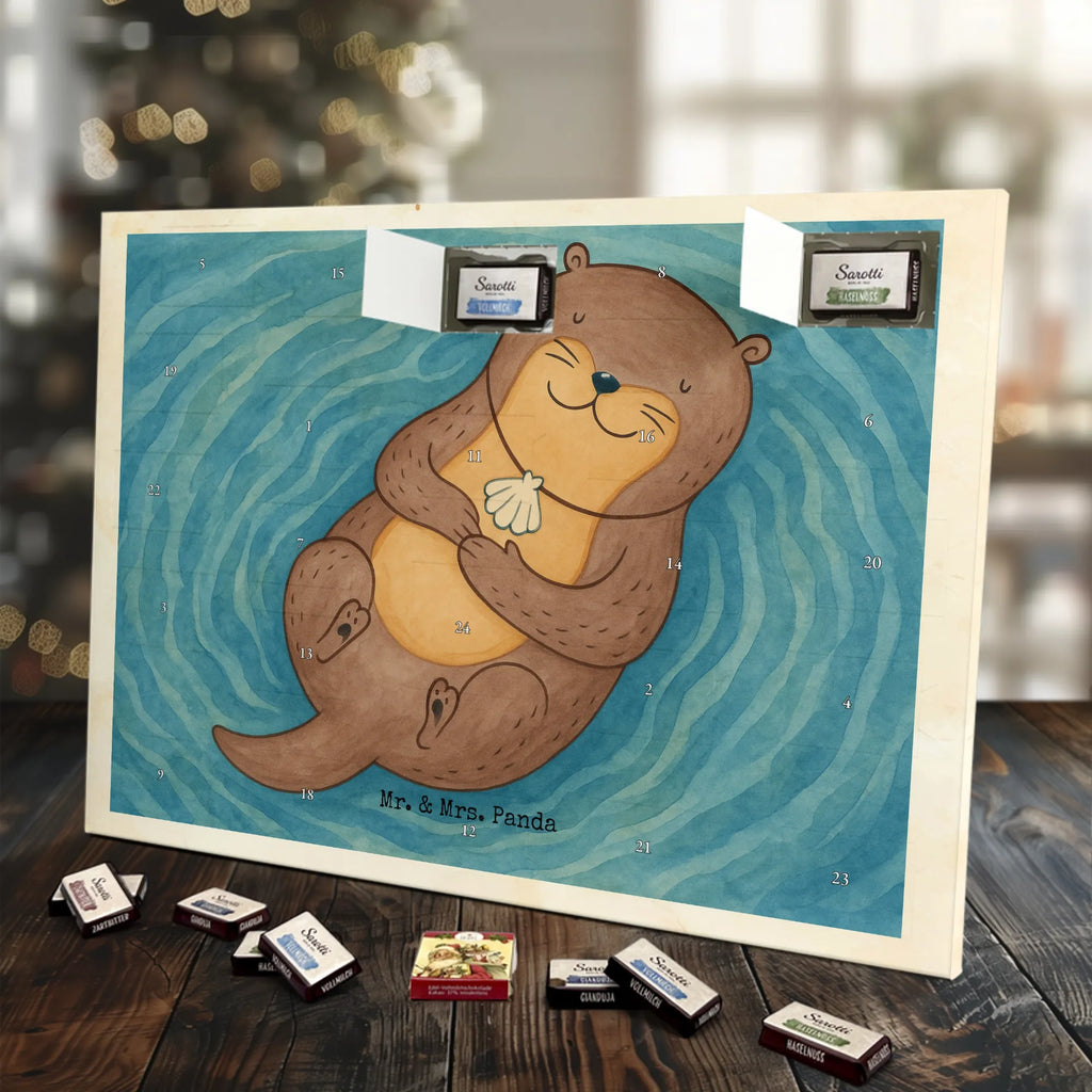 Chocolate advent calendar otter shell Design animal lover, marten, sea otter, European otter, water mammal, aquatic animal, baby otter, predator, water, otter gifts, gift ideas for animal lovers, animal, mammal, water animal, gifts for people in love, daydreaming, otter love, dreaming, brooding