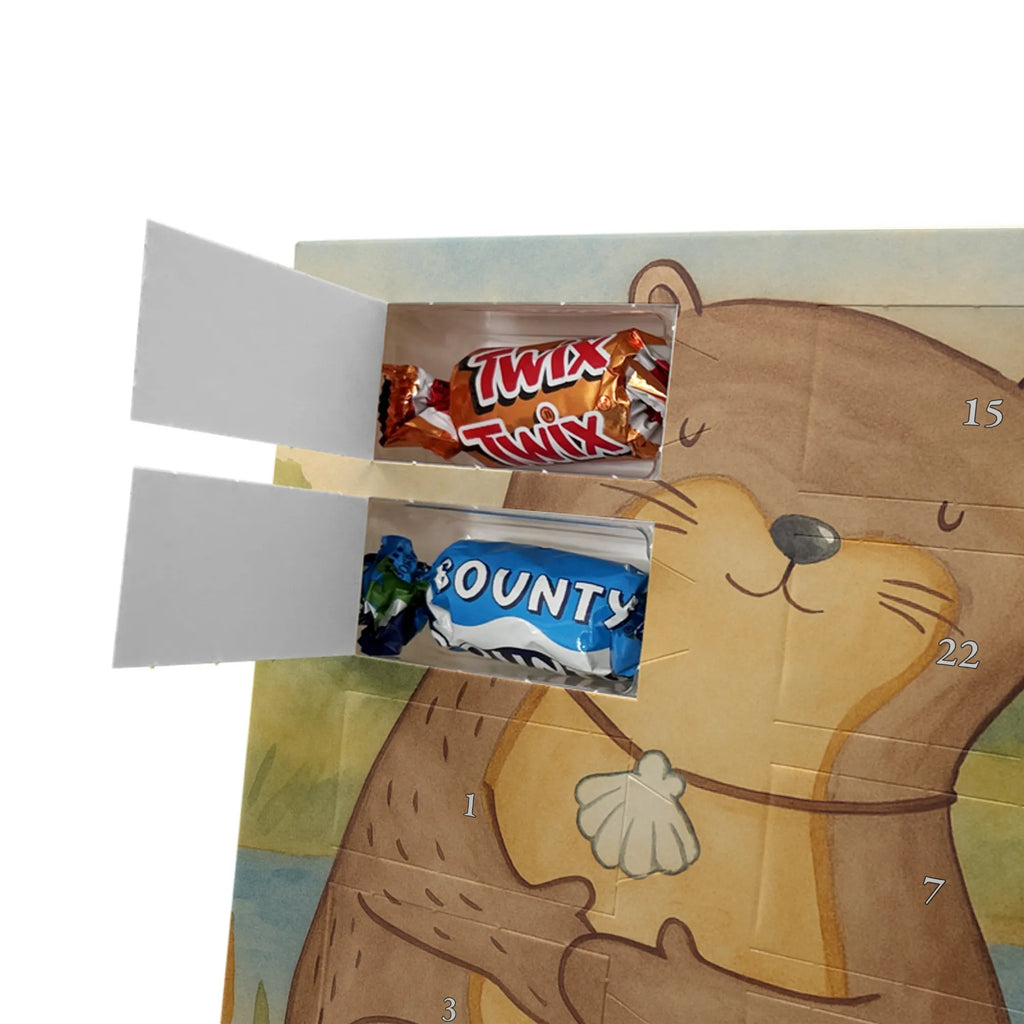 Chocolate advent calendar otter shell Design animal lover, marten, sea otter, European otter, water mammal, aquatic animal, baby otter, predator, water, otter gifts, gift ideas for animal lovers, animal, mammal, water animal, gifts for people in love, daydreaming, otter love, dreaming, brooding