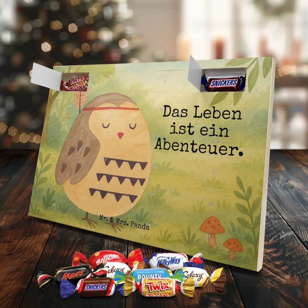 Chocolate advent calendar Owl feather headdress Design gift ideas, birthday present, forest animal, bird, nocturnal, illustrated, romantic gift, owl decor, Beautiful saying, Life is an adventure, Travel saying, Owl decoration, Indian saying, Feather decoration, Decoration