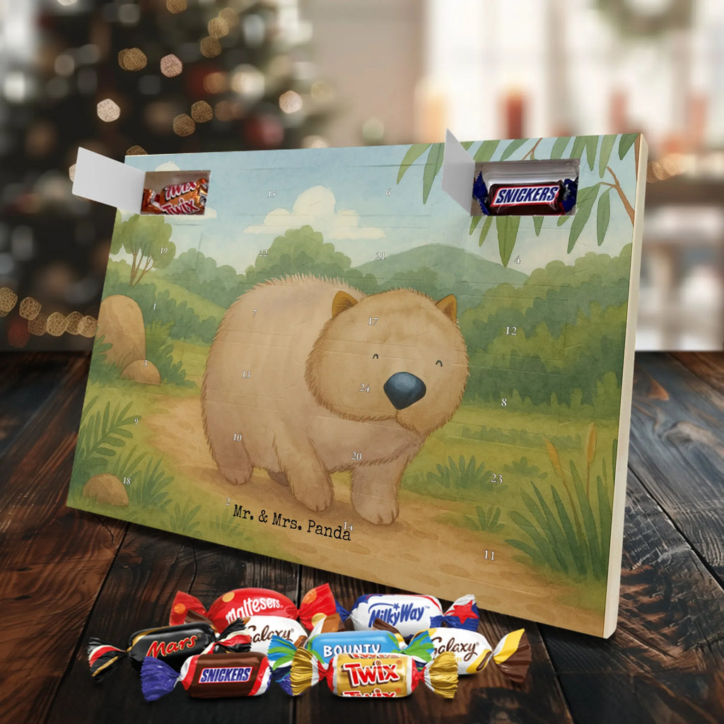 Chocolate advent calendar Wombat Design card, gift ideas, gifts, small animals, cute, cute animal motives, hand drawn, funny sayings, good mood, special gifts, animal lover, saying, life is beautiful, Australia