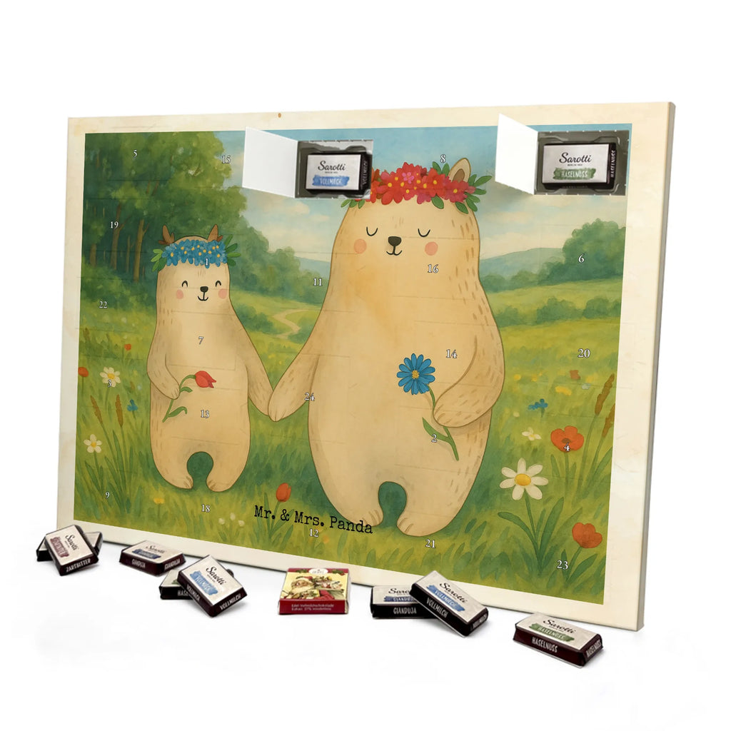 Chocolate advent calendar Bears with flower crown Design Father's Day, Mother's Day, favorite person, gift mommy. mother's day, daughter, daughters, best mommy, world best mommy, bears, favorite mommy, children, role model, child