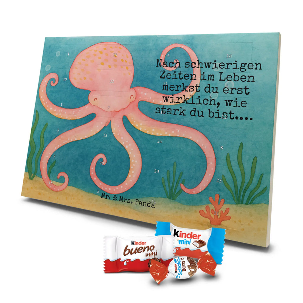 Chocolate advent calendar Squid Design card, gift ideas, gifts, small animals, cute, cute animal motives, hand drawn, funny sayings, good mood, special gifts, animal lover, ocean, water, octopus, arms, sea animal, squid