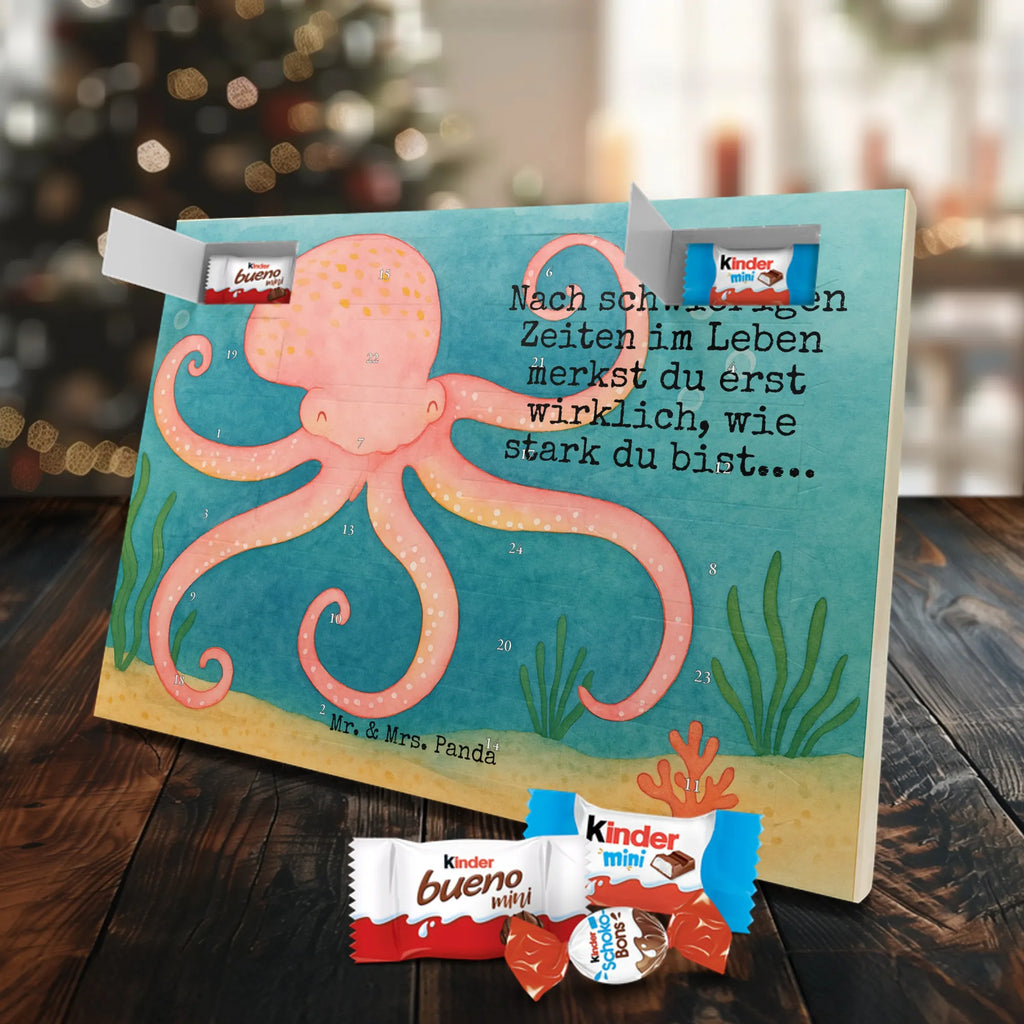 Chocolate advent calendar Squid Design card, gift ideas, gifts, small animals, cute, cute animal motives, hand drawn, funny sayings, good mood, special gifts, animal lover, ocean, water, octopus, arms, sea animal, squid