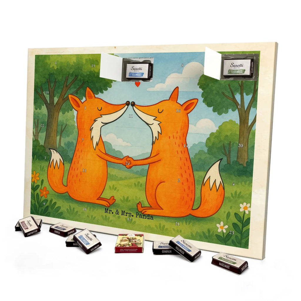 Chocolate advent calendar foxes Love Design animal lover, foxes, forest wildlife, clever as a fox, couple, lovers, proof of love, fiancée, husband, girlfriend, marriage, wife, boyfriend