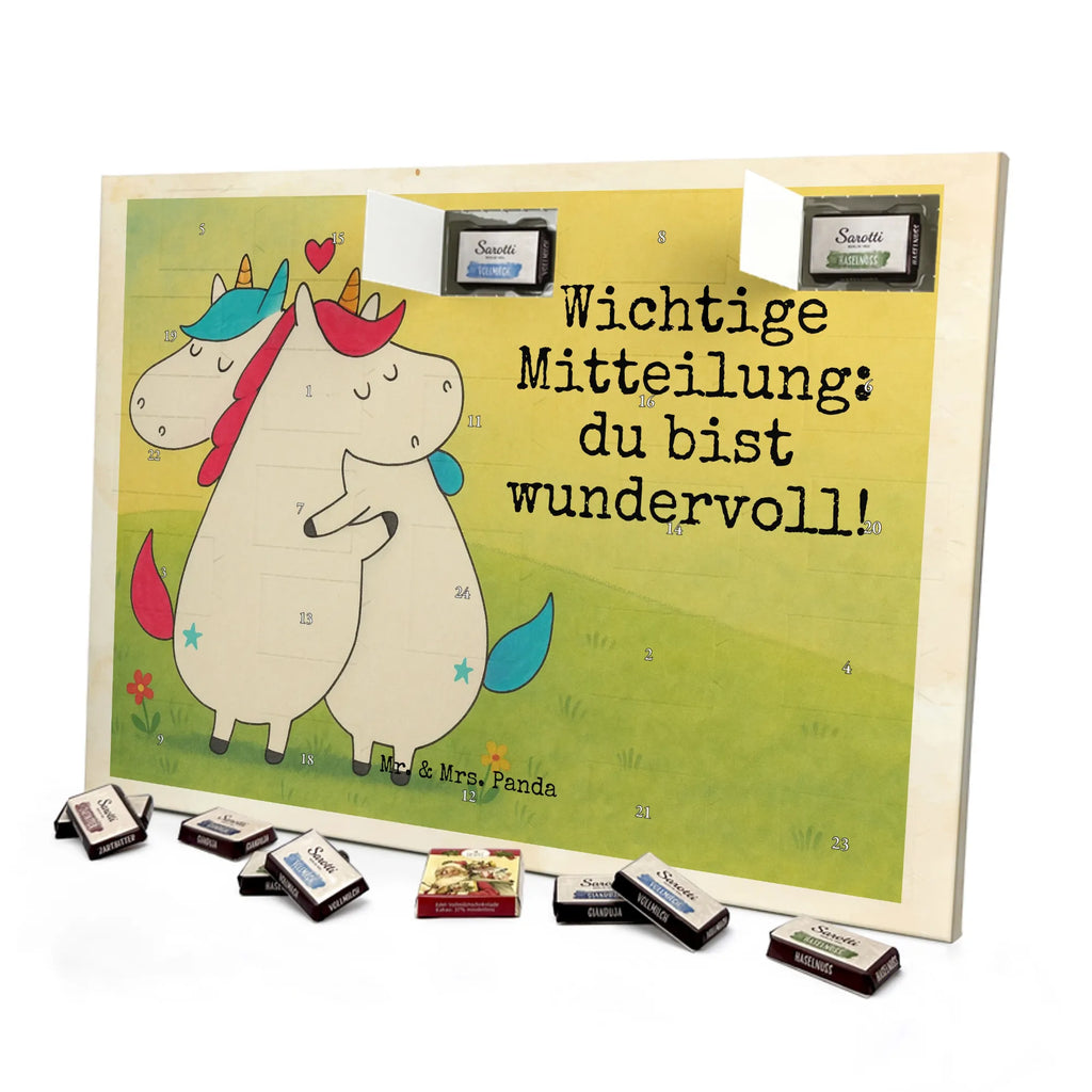 Chocolate advent calendar unicorn communication Design present, marriage, gift, witty, saying, valentine's day, Thank you
