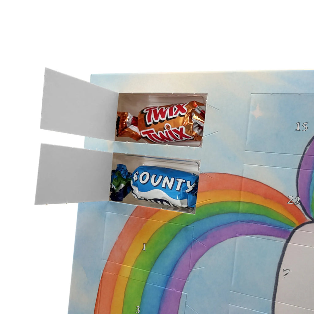 Chocolate advent calendar unicorn Pegasus Design saying fun, growing up, pegasus, playing, unicorn love, reality, rainbow