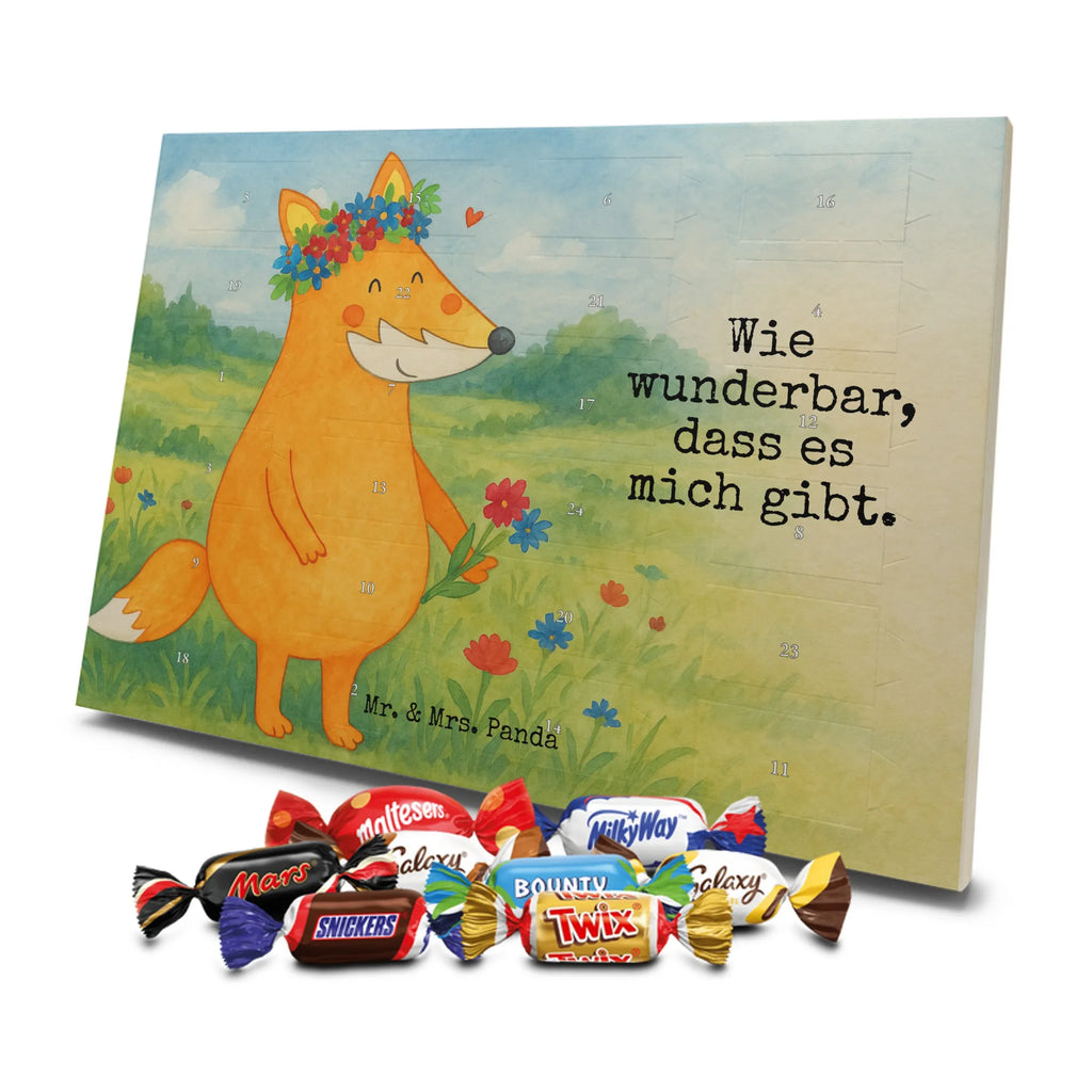 Chocolate advent calendar Fox Flower Design animal lover, foxes, forest wildlife, clever as a fox, joy, flower, fox girl, proof of love, girlfriend, flowers, self-love, flower girl, me, girlfriends