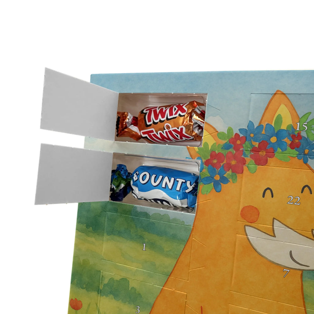Chocolate advent calendar Fox Flower Design animal lover, foxes, forest wildlife, clever as a fox, joy, flower, fox girl, proof of love, girlfriend, flowers, self-love, flower girl, me, girlfriends