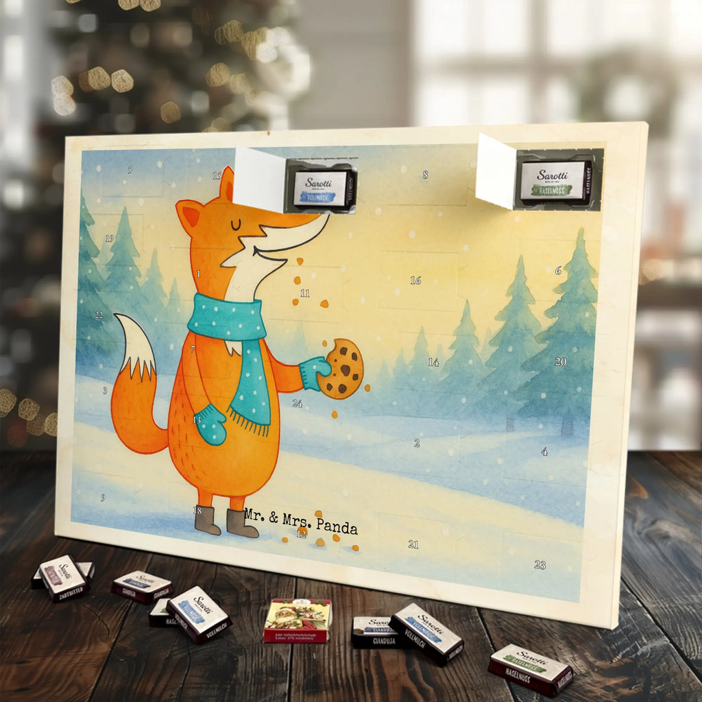 Chocolate advent calendar Fox biscuit Design animal lover, foxes, forest wildlife, clever as a fox, cookies, baking saying, kitchen decoration, christmas time, christmas present