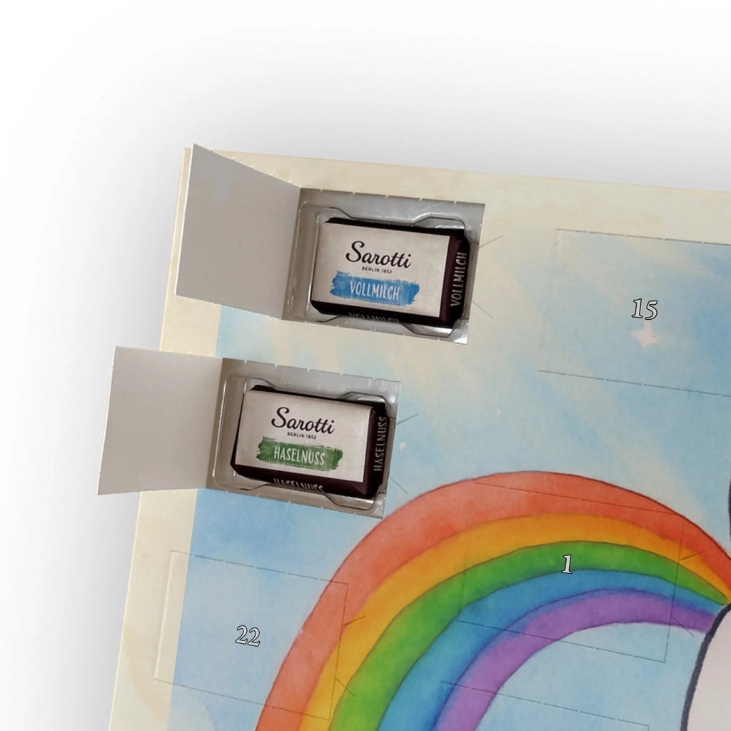 Chocolate advent calendar unicorn Pegasus Design saying fun, growing up, pegasus, playing, unicorn love, reality, rainbow