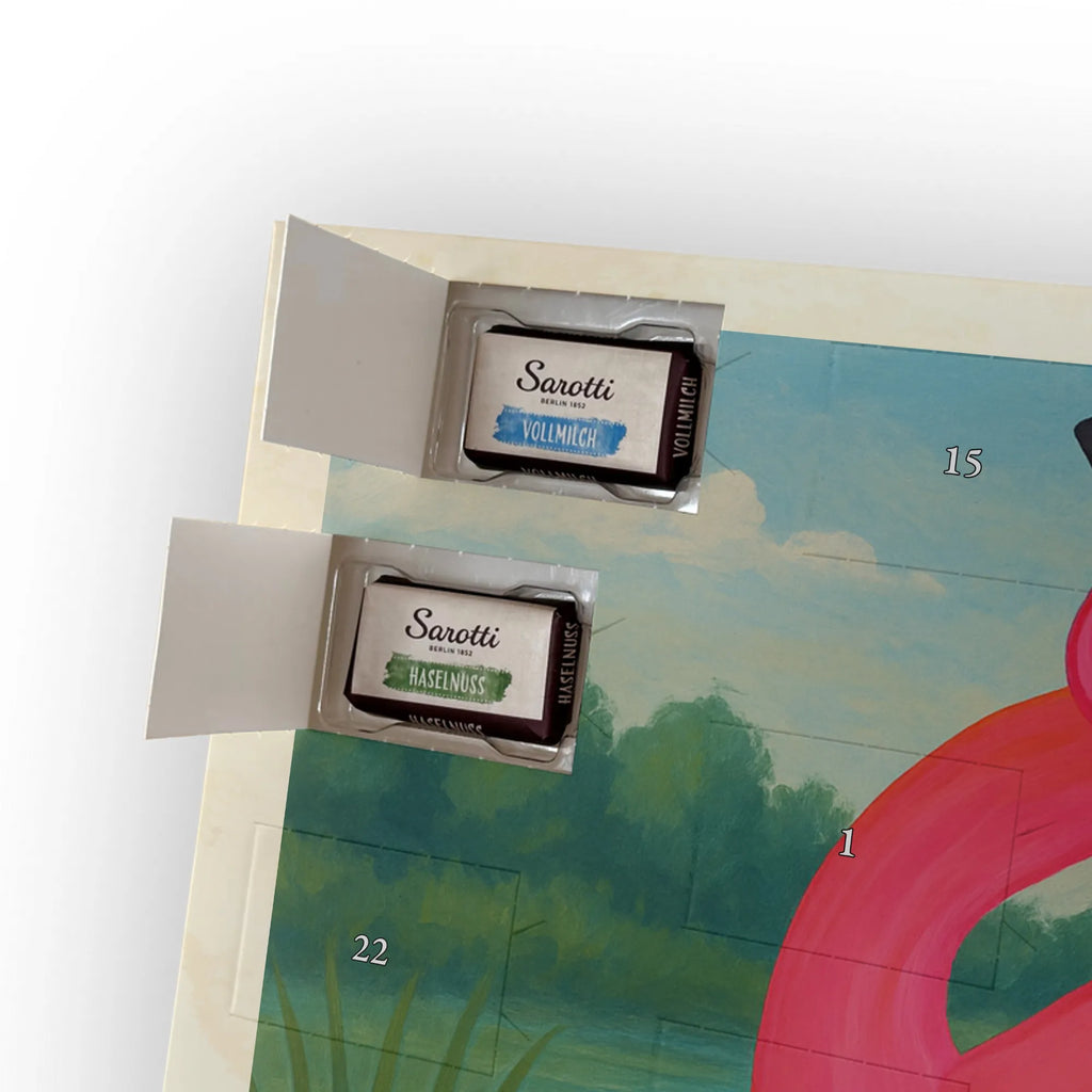 Chocolate advent calendar flamingo Proud Design children, gifts, gift idea, funny sayings, pink bird, bird of paradise, red, flamingo decoration, gift pink, adults, flamingo fans, vacation, unusual gifts in pink, pink gifts, girls gifts, small gifts, Caribbean feeling, self-love, proud, friend, best friend, joy, self-acceptance, daughter