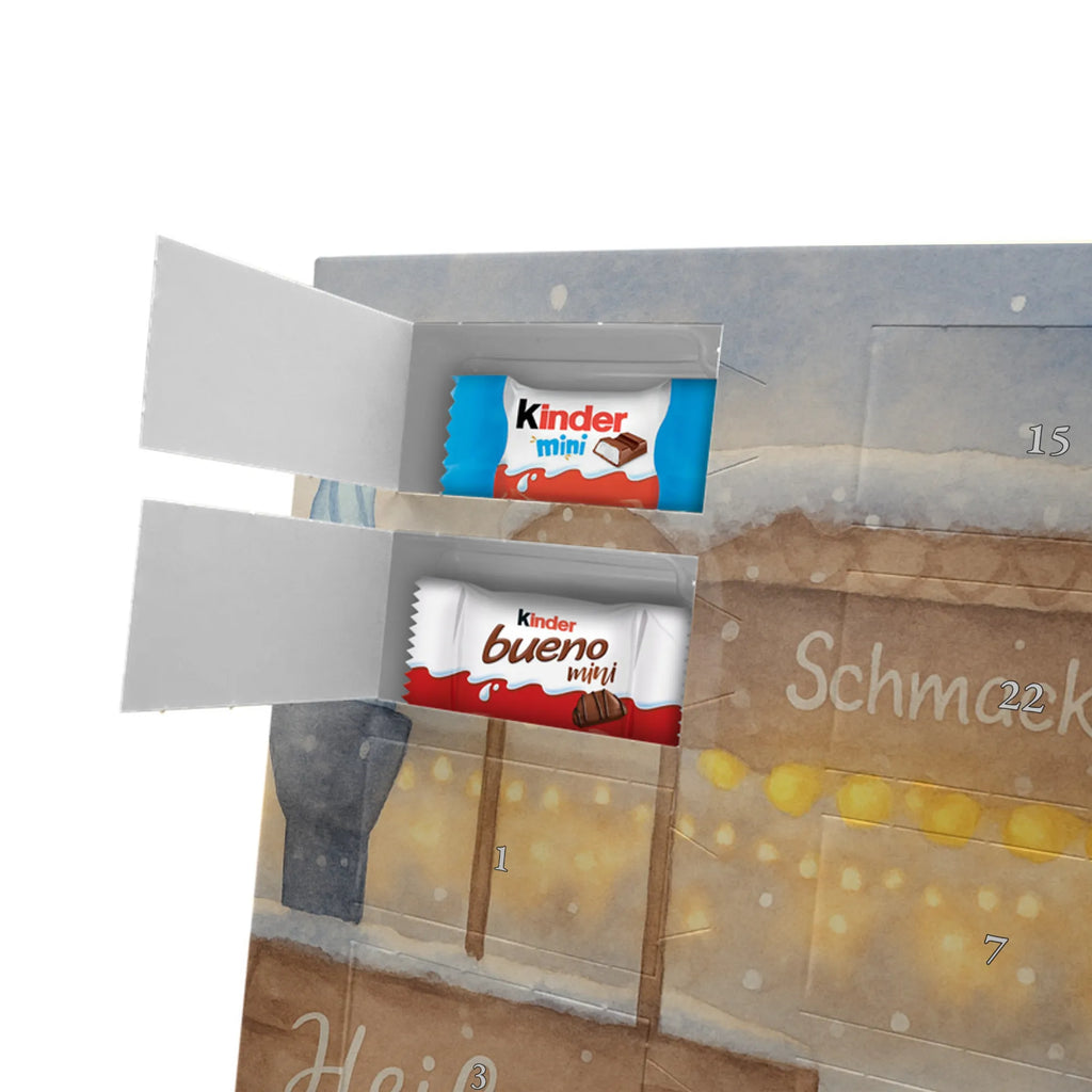 Chocolate advent calendar hedgehog Chestnuts Design Christmas time, snow