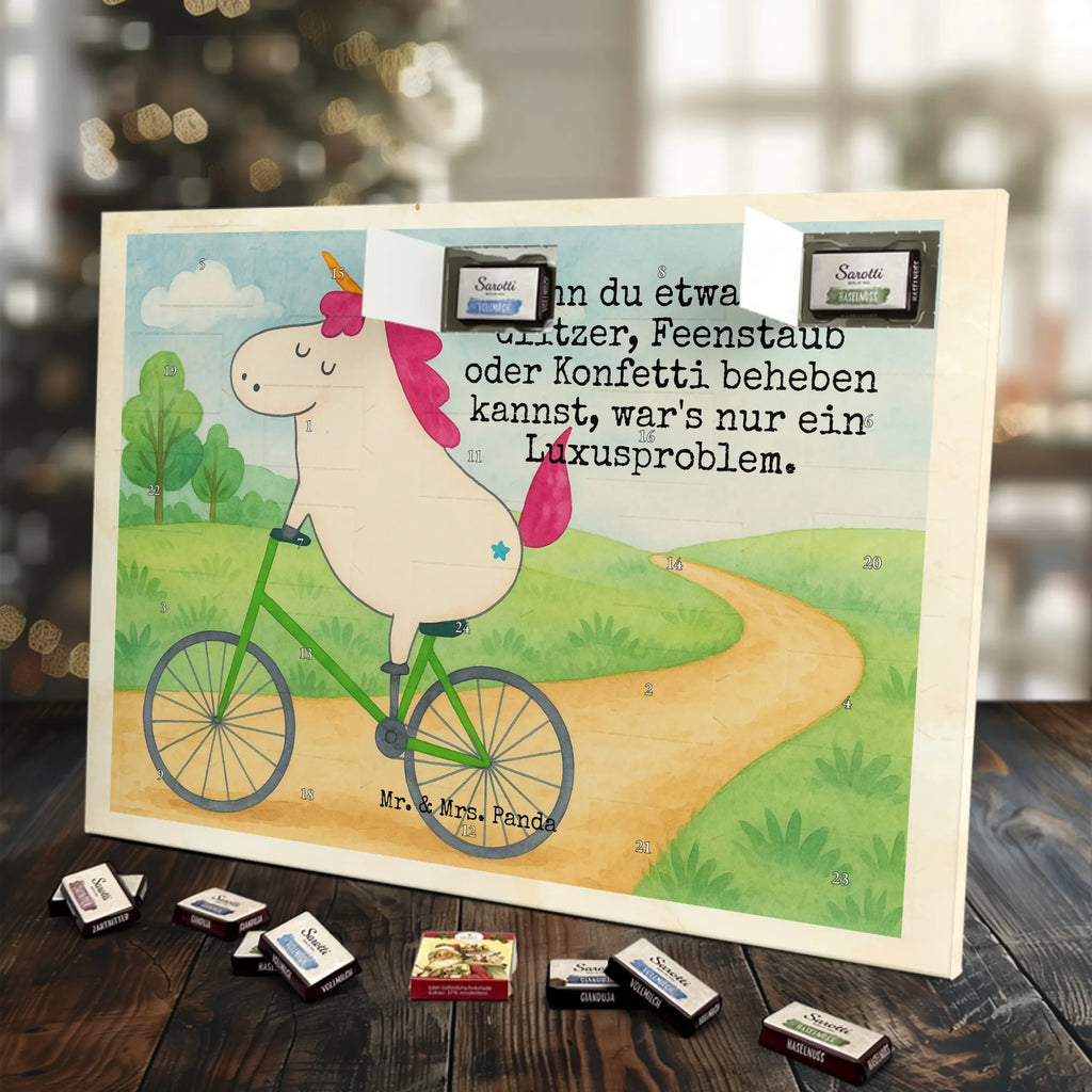 Chocolate advent calendar unicorn cyclist Design wheel, confetti, fairy dust, cycling, present, love affliction, cyclist gift, grief, luxury problem