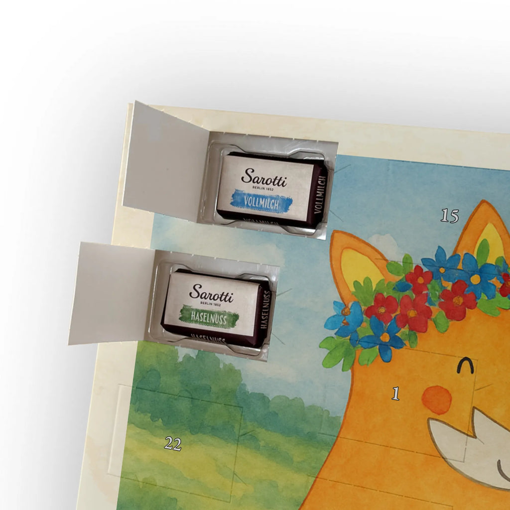 Chocolate advent calendar Fox Flower Design animal lover, foxes, forest wildlife, clever as a fox, joy, flower, fox girl, proof of love, girlfriend, flowers, self-love, flower girl, me, girlfriends