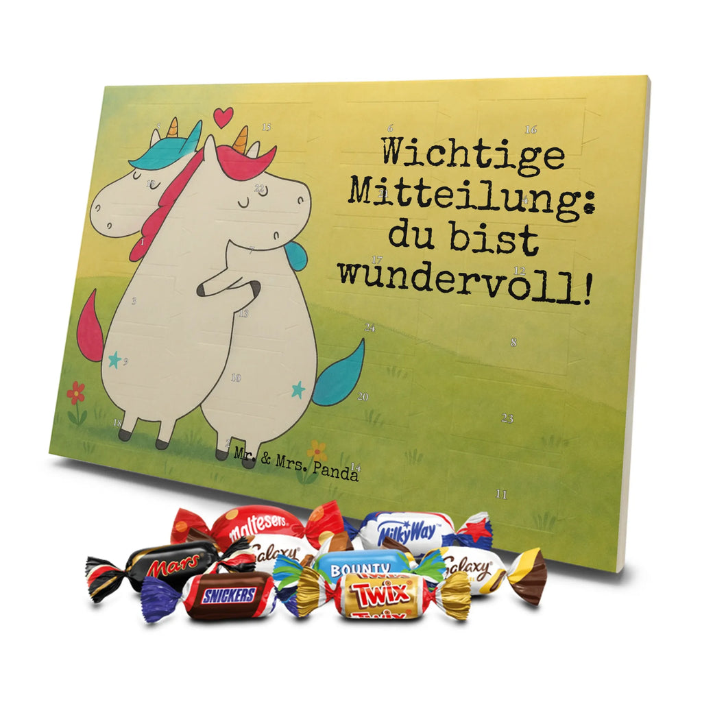 Chocolate advent calendar unicorn communication Design present, marriage, gift, witty, saying, valentine's day, Thank you