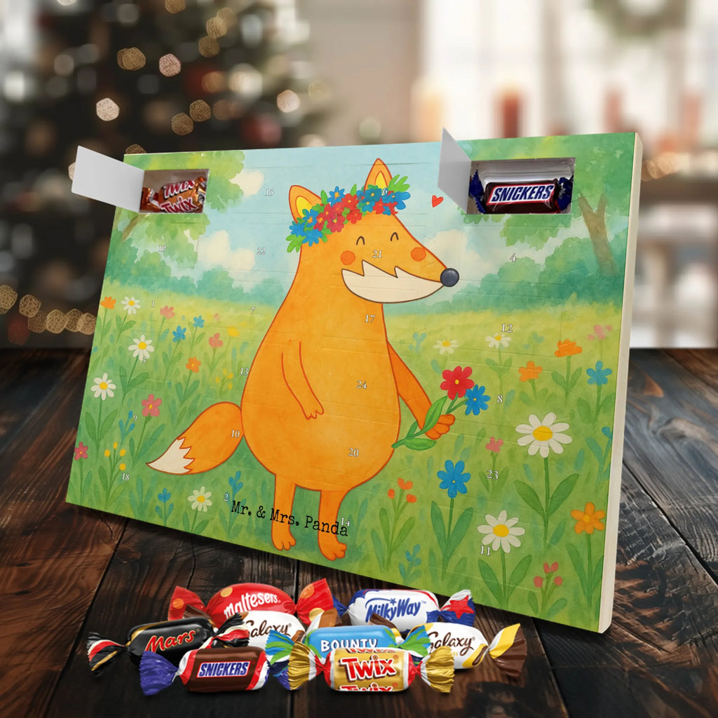 Chocolate advent calendar Fox Flower Design animal lover, foxes, forest wildlife, clever as a fox, joy, flower, fox girl, proof of love, girlfriend, flowers, self-love, flower girl, me, girlfriends