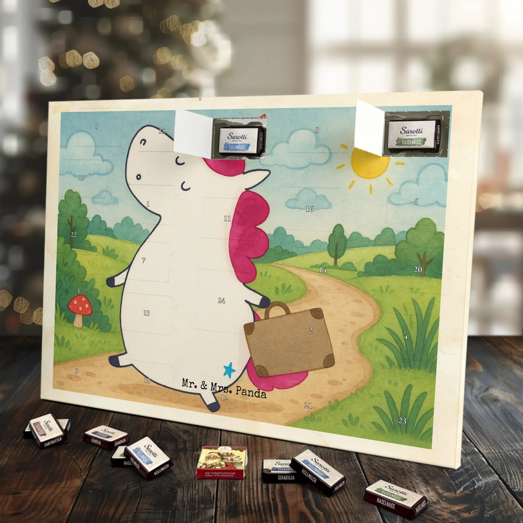Chocolate advent calendar unicorn Suitcase Design adventure, suitcase, travel, holiday present, luggage, traveler gift