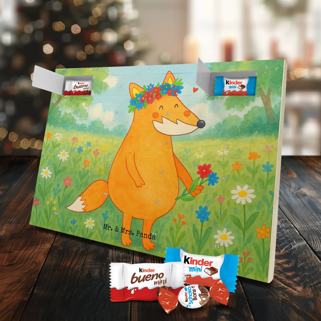 Chocolate advent calendar Fox Flower Design animal lover, foxes, forest wildlife, clever as a fox, joy, flower, fox girl, proof of love, girlfriend, flowers, self-love, flower girl, me, girlfriends