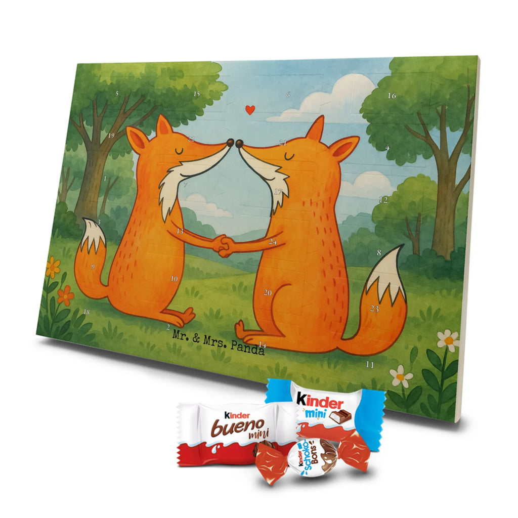 Chocolate advent calendar foxes Love Design animal lover, foxes, forest wildlife, clever as a fox, couple, lovers, proof of love, fiancée, husband, girlfriend, marriage, wife, boyfriend