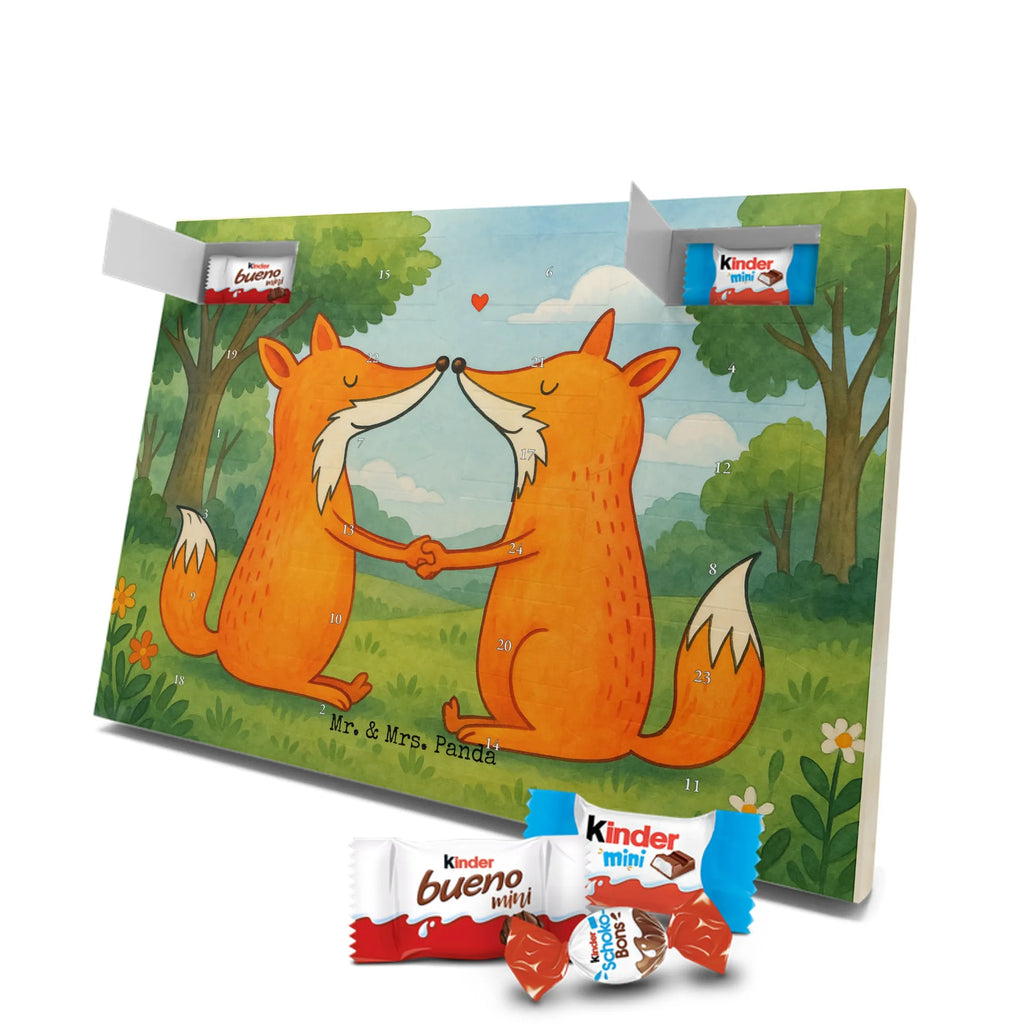 Chocolate advent calendar foxes Love Design animal lover, foxes, forest wildlife, clever as a fox, couple, lovers, proof of love, fiancée, husband, girlfriend, marriage, wife, boyfriend