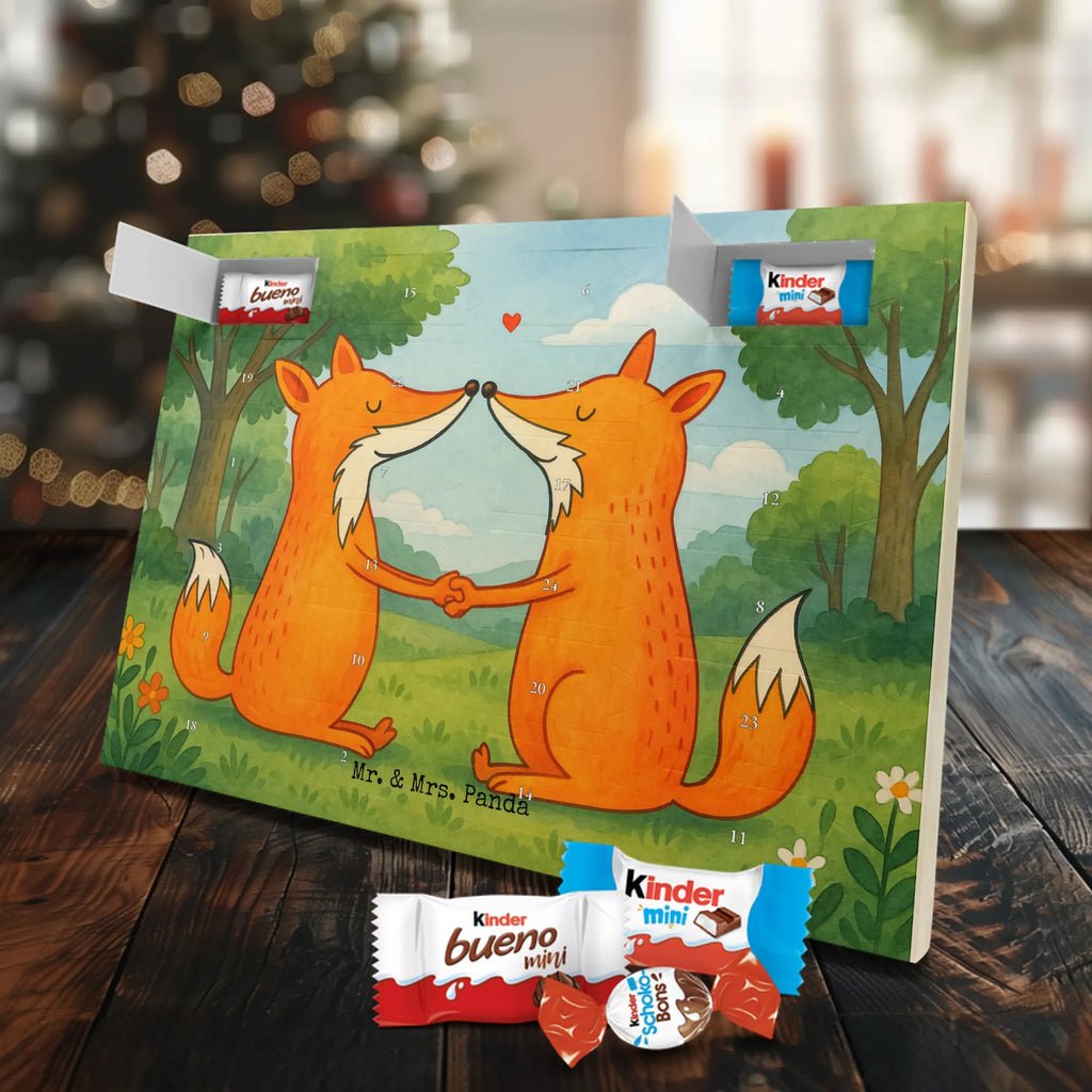 Chocolate advent calendar foxes Love Design animal lover, foxes, forest wildlife, clever as a fox, couple, lovers, proof of love, fiancée, husband, girlfriend, marriage, wife, boyfriend