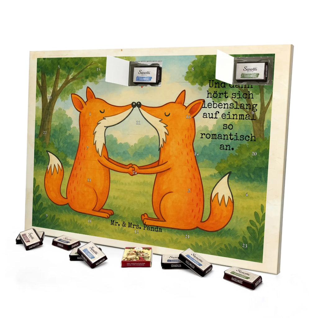 Chocolate advent calendar foxes Love Design animal lover, foxes, forest wildlife, clever as a fox, couple, lovers, proof of love, fiancée, husband, girlfriend, marriage, wife, boyfriend