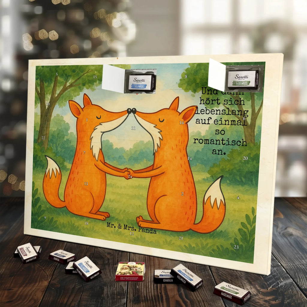Chocolate advent calendar foxes Love Design animal lover, foxes, forest wildlife, clever as a fox, couple, lovers, proof of love, fiancée, husband, girlfriend, marriage, wife, boyfriend