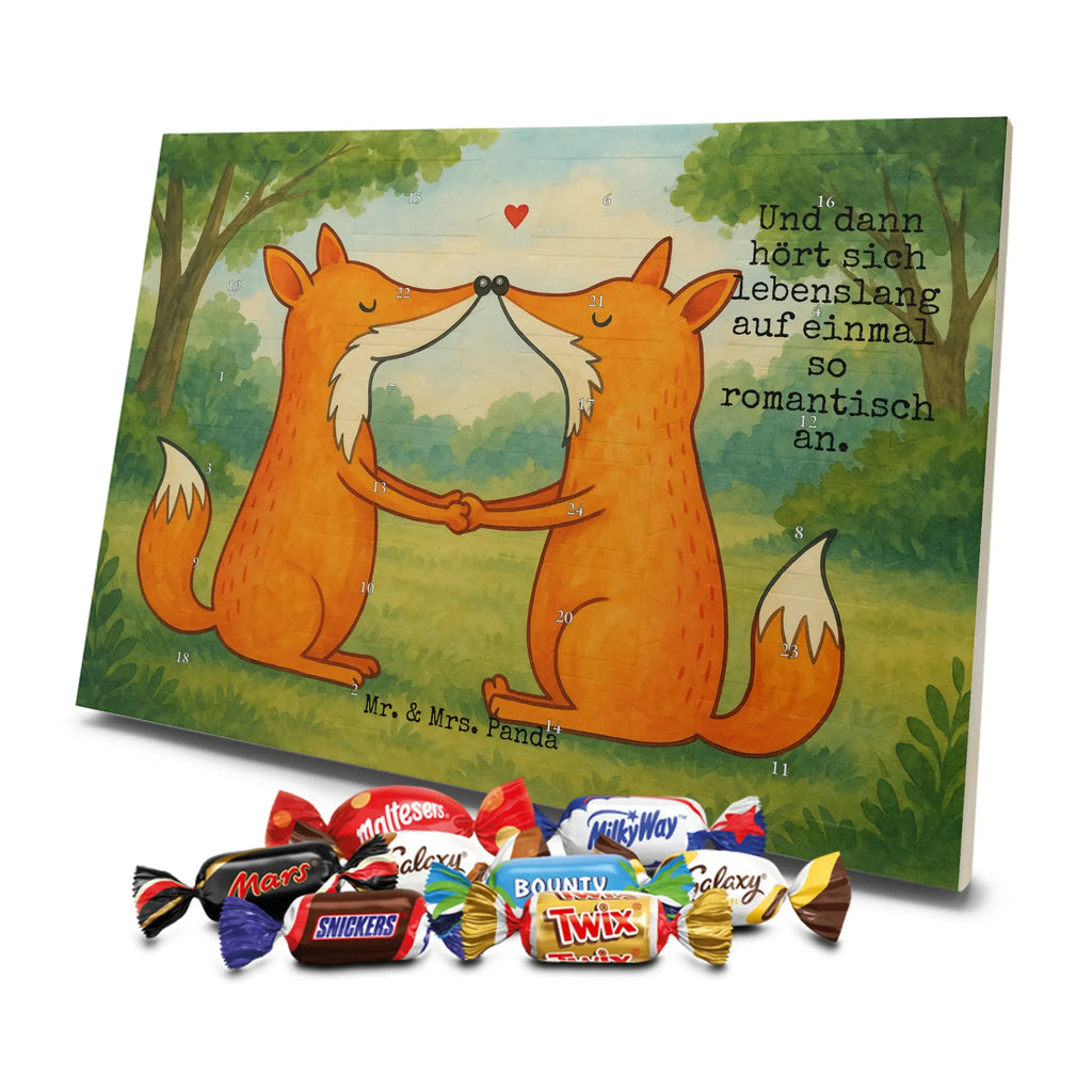 Chocolate advent calendar foxes Love Design animal lover, foxes, forest wildlife, clever as a fox, couple, lovers, proof of love, fiancée, husband, girlfriend, marriage, wife, boyfriend