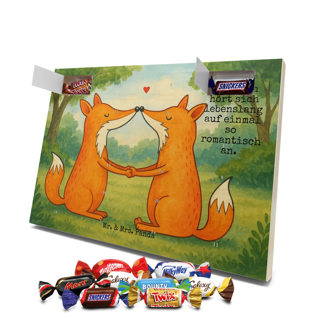 Chocolate advent calendar foxes Love Design animal lover, foxes, forest wildlife, clever as a fox, couple, lovers, proof of love, fiancée, husband, girlfriend, marriage, wife, boyfriend